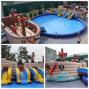 Parc aquatique gonflable personnalisé, combo géant avec toboggan aquatique en forme <span class=keywords><strong>de</strong></span> <span class=keywords><strong>bateau</strong></span> <span class=keywords><strong>pirate</strong></span>, <span class=keywords><strong>jeux</strong></span> aquatiques commerciaux pour parcs et stations balnéaires - Product Image 5