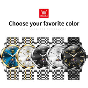   Montre sport à quartz lumineuse étanche en acier inoxydable avec logo personnalisé de luxe, calendrier classique des phases lunaires, pour homme - Modèle 3656 OEM - Product Image 6
