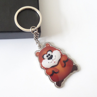 Porte-clés léger en alliage de zinc avec dôme imprimé en résine époxy, motif marmotte adorable et personnalisable, design écureuil avec logo sur mesure