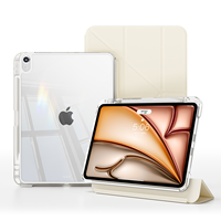 Coque transparente en cuir PU pour iPad A16 11e génération 2025