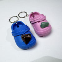 Vente chaude de haute qualité cristal artisanat pierre concassée grotte trou chaussures porte-clés pour la décoration ou les cadeaux