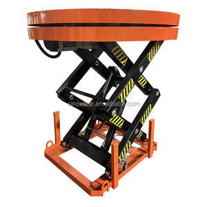 China Factory 500 1000 2000 Kg 1T Automatic Scissor Hydraulic <strong>Lift</strong> Electric Turn <strong>Table</strong> Lifter With Round Rotary Turning Platform - Product Image 1