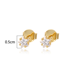 Orecchini a stella a cinque punti in argento 925 di lusso da donna con Zirconia impreziosito da gioielli ipoallergenici regalo elegante <span class=keywords><strong>cielo</strong></span> notturno - Product Image 1