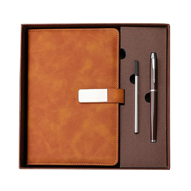 Vente en gros de carnets A5 à logo personnalisable avec stylo Ensemble de papeterie de haute qualité pour le bureau Planificateurs Minutes de réunion