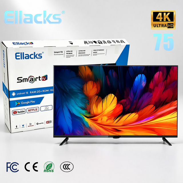 32 43 50 55 65 75 85 Inch LED QLED TV 75 Inch Smart TV 4K DVBT2 Satellite Option Television Smart TVs with Android Wifi