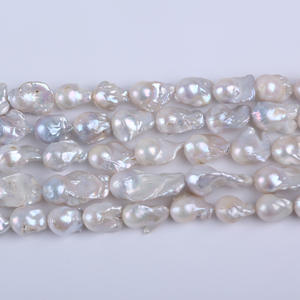 R.GEM. Dây ngọc trai nước ngọt tự nhiên màu trắng độc đáo, kích thước 13-17mm, hình tròn gần như hoàn toàn, loại Keshi - Product Image 2