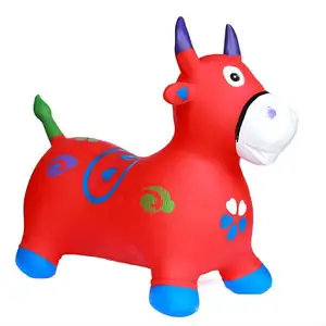 Hot Sale Inflatable PVC Material Cartoon Bull Jumping Horse Which Can Bounce High