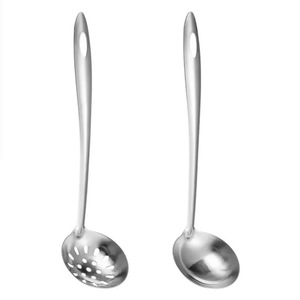 Cuchara coladora de acero inoxidable con mango largo para sopa y olla caliente, para cocina doméstica y uso público, colgante - Product Image 1