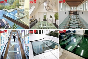 Revêtement de <span class=keywords><strong>sol</strong></span> <span class=keywords><strong>en</strong></span> <span class=keywords><strong>verre</strong></span> haute adhérence pour les zones de restauration - Panneaux trempés antidérapants durables pour cuisines et escaliers très fréquentés - Product Image 3