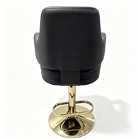 Chaise de jeu commerciale durable en gros, pivotante à 360° °   Tabouret de bar pivotant en cuir PU noir avec base dorée, style machine à sous de casino