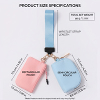 Dompet Koin Unisex Bahan Nylon Anti Air dengan Ritsleting, Tempat Kartu, Kantong Mini, Tempat AirPods, Gantungan Kunci, Cocok untuk Perjalanan