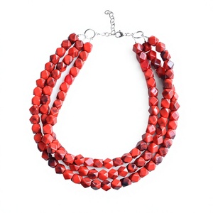 Conjunto de Collar de Cuentas de Resina Estilo Bohemio Único, Aretes Chapados en Oro con Forma de Gota de Agua, Joyería de Fiesta para Mujer, Accesorios de Moda - Product Image 3
