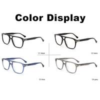 Design classique fait à la main acétate lunettes Vintage Double pont lunettes cadres optique Prescription lumière bleue lunettes pour hommes