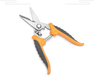 <span class=keywords><strong>Ciseaux</strong></span> d'électricien professionnels en acier inoxydable, cisailles multi-coupes, dénudeur de fils, poignée PP+TPR jaune/noir pour le bricolage - Product Image 1