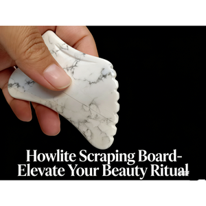 Herramienta de Masaje Gua Sha de Howlite Turquesa Blanca de Alta Calidad para Terapia Facial y Corporal - Product Image 5