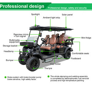 新设计6人高尔夫滑板车电动机动滑板车高尔夫球车电动街道法律 - Product Image 6