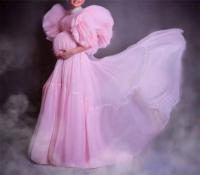 Robe de maternité 2026 en dentelle, longue, pour femme, idéale pour séance photo de grossesse, style bouffant