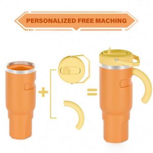 Vaso Térmico de Acero Inoxidable de 40 oz, el Más Popular, con Logotipo Personalizado, Taza de Viaje con Asa, Vaso para Auto con Pajita y Tapa - Product Image 5