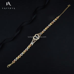 FB0037 personnalisé 14K or laminé Pulsera De Piesmal De Ojo Zircon Designer San <span class=keywords><strong>Judas</strong></span> Tadeo coeur Bracelet charmes - Product Image 6