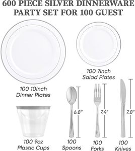 Set di stoviglie per cerchi in oro personalizzati all'ingrosso per feste matrimoni piatto di plastica lavabile in lavastoviglie per 50 ospiti - Product Image 3