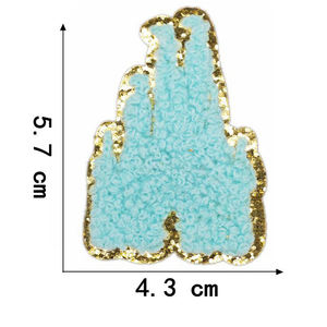 Nouveau château noeud papillon Chenille paillettes auto-adhésif fer sur patchs château fer sur patchs - Product Image 5