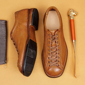 Chaussures en cuir pour hommes, style Old Money, confort décontracté, rétro, pour affaires et trajets quotidiens 2026 - Product Image 1