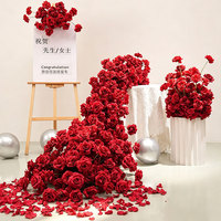 Chemin de table floral artificiel cascade, roses blanches, orchidées, hortensias, centre de table pour mariage, remise de diplôme, décoration événementielle