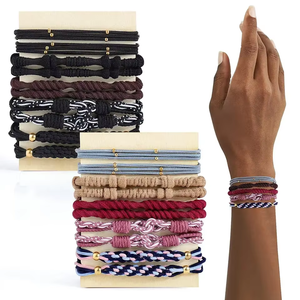 10 cái/<span class=keywords><strong>b</strong></span>ộ Boho Tóc Tie Vòng Đeo Tay Phụ Nữ Đàn Hồi Tóc Ban Nhạc Ponytail Chủ Sở Hữu Cao Su Căng Tóc Ban Nhạc - Product Image 2