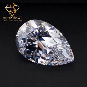 High Quality 5A White Color Cubic Zirconia Pear Shape Cut Loose Gemstone for Jewelry