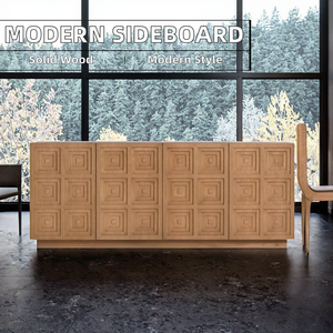 Contemporary Modern <strong>Dining</strong> <strong>Room</strong> Sideboard Solid Wood Accent <strong>Cabinet</strong> 4-Layer <strong>Storage</strong> for Farmhouse Bathroom Bedroom Living <strong>Room</strong> - Product Image 6