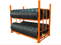 Étagère de stockage de pneus pliable sur mesure, robuste, réglable, antirouille, compatible avec les chariots élévateurs