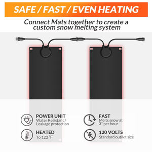 Tapis de dégivrage en graphène pour escaliers, tapis chauffant antidérapant en caoutchouc pour allées, fonte rapide de la glace 3 po/h, sûr et économe en énergie - Product Image 6