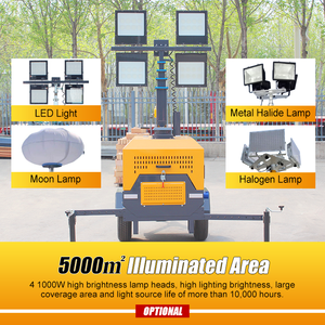 Tour d'éclairage mobile de 7 m avec générateur diesel et éclairage <span class=keywords><strong>LED</strong></span> pour la construction et l'exploitation minière - Product Image 5