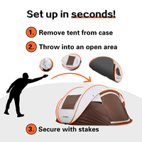 Carpa de Camping Automática para 4-6 Personas, Instalación Instantánea, Impermeable, Protección UV, con Ventanas de Malla para Acampar al Aire Libre