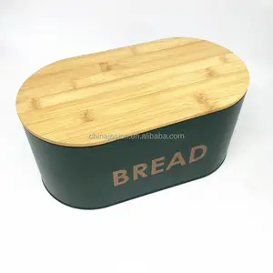 Jasion Ovaler Brot behälter Kanister Aufbewahrung sbox mit Bambus deckel Holzdeckel