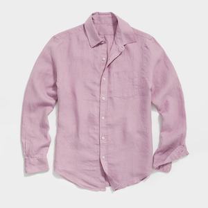 Chemise 100% Lin Écologique Coupe Ample Décontractée Camisas Vente en Gros Chemise en Lin pour Hommes - Product Image 2