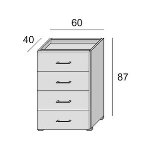 Mueble de madera para sala de estar, mueble con 4 cajones de almacenamiento, aparador largo para dormitorio y oficina - Product Image 4