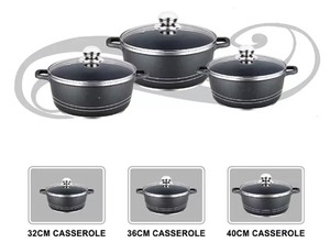 Ensemble de 6 casseroles en granit antiadhésives en <span class=keywords><strong>aluminium</strong></span> forgé, 32, 36, <span class=keywords><strong>40</strong></span> <span class=keywords><strong>cm</strong></span>, de haute qualité, pour la cuisine - Product Image 3