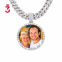 Collier Médaillon Photo Personnalisé Hip Hop en Argent Sterling 925 avec Moissanite, Bijou Glacé pour Hommes et Femmes