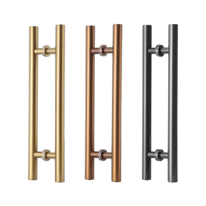 Stainless Steel Round Tube Handle for Glass <strong>Doors</strong>, Black and Rose <strong>Gold</strong> Fingerprint-free Large Handle for Wooden Sliding <strong>Doors</strong> - Product Image 3