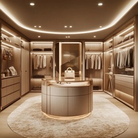 2025 Meilleure vente de luxe personnalisé porte en verre dressing garde-robe murale conception pour chambres meubles de maison