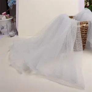 คุณภาพสูงStar Polka DotลวดลายTulleผ้าตาข่ายBling Bling Tutuกระโปรงผ้ากอซซซับในงานแต่งงาน