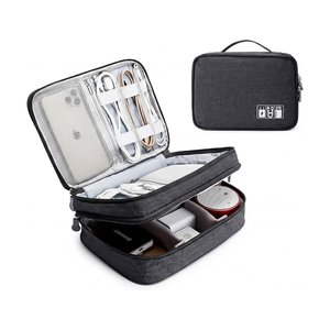 Travel Cable Organizer Bag,Electronic Accessories Case Portable Double Layer Cable Storage Bag for Cord,Charger,Flash Drive - Product Image 1