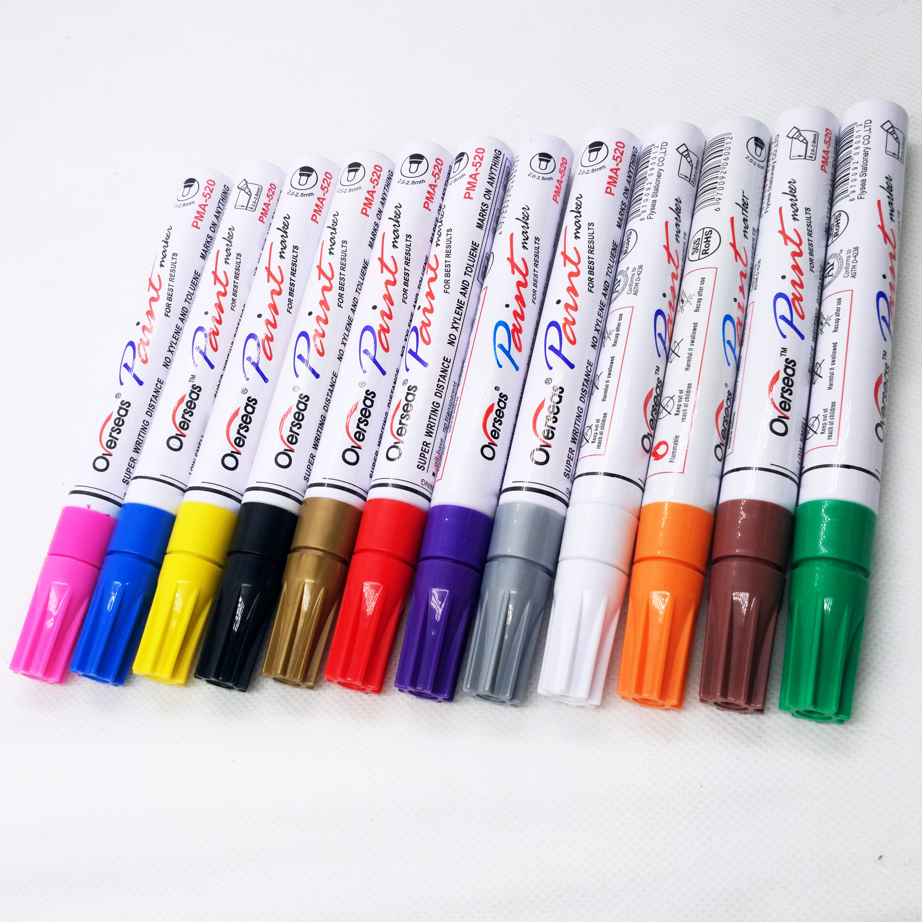 Permanent Marker Pen Oil-Base Waterproof Marker Pen2 8 Colors Paint Marker