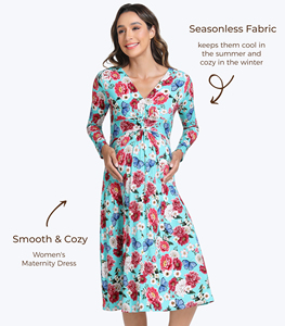 Robes de maternité en bambou pour femmes, robe d'allaitement à bas prix, vêtements de nuit pour allaitement, stock en liquidation, pyjamas de grossesse, prêts à être expédiés - Product Image 4