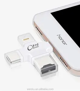 Smartphone todo en uno usb 2,0 lector de tarjeta inteligente conductor lector de tarjeta sd