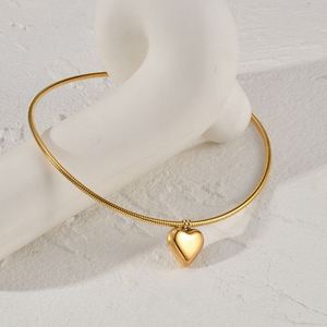 18K Pvd Gold Plated Customized Jewelry Luxury Magnetic Chain Heart Pendants for <b>Choker</b> Necklace Mature Woman Jewelry Set - Product Image 3