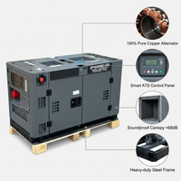 Générateur diesel silencieux 10/13/15KW avec panneau numérique, système de refroidissement par air, démarrage automatique, haute qualité et prix d'usine compétitif