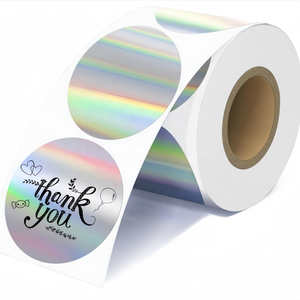 Autoadhesivo personalizado troquelado metálico aluminio cromo vinilo plata cepillado pegatinas papel adhesivo y película - Product Image 1