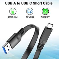 Cable Plano USB-A a USB-C, Carga Rápida de 3A y Transferencia de Datos para Banco de Energía, iPad Pro, iPhone 15/16/17